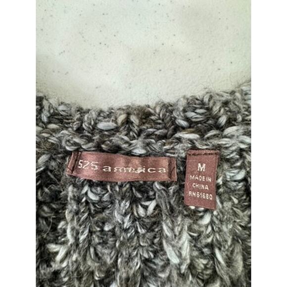 "525 AMERICA" Sweater Womens Cropped Chunky Knit Front Pocket SZ M Workwear Warm - Picture 4 of 11